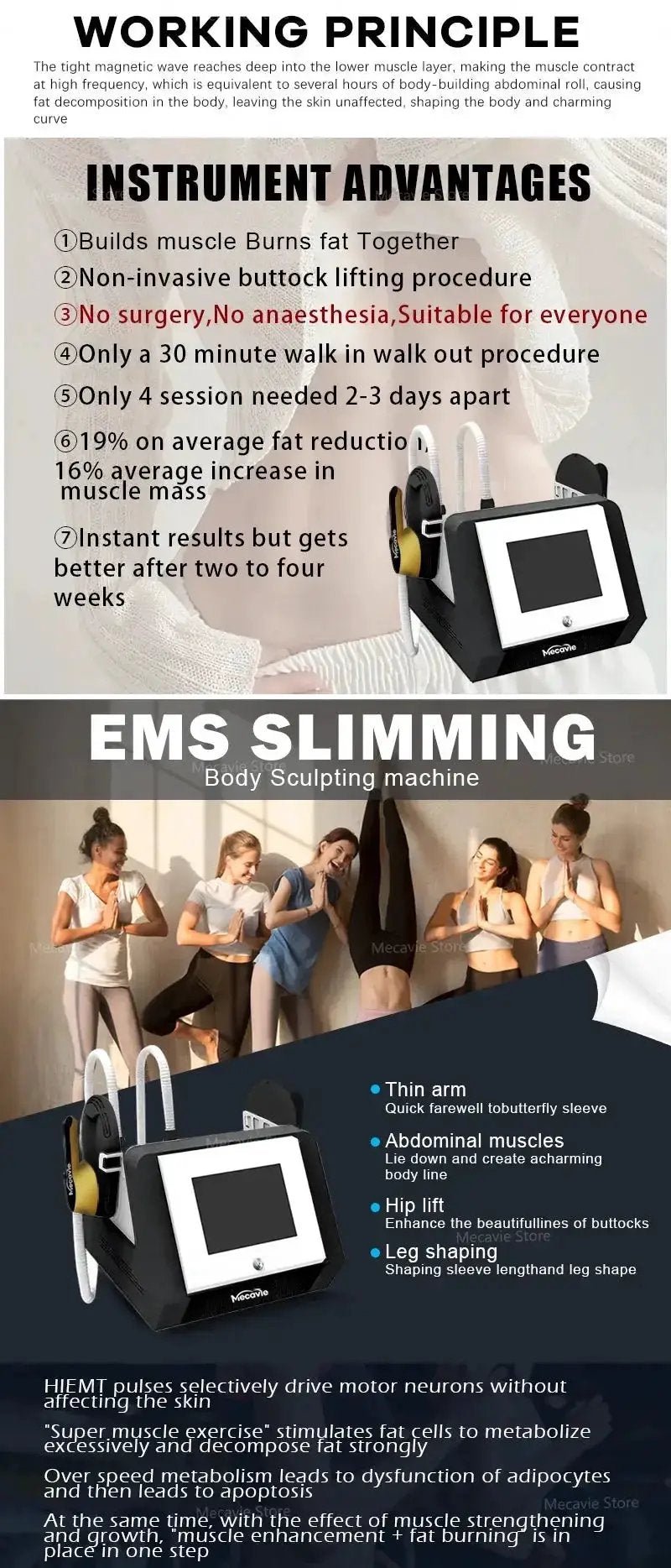 Fat-Burn Glute Lift EMS Device for Home
