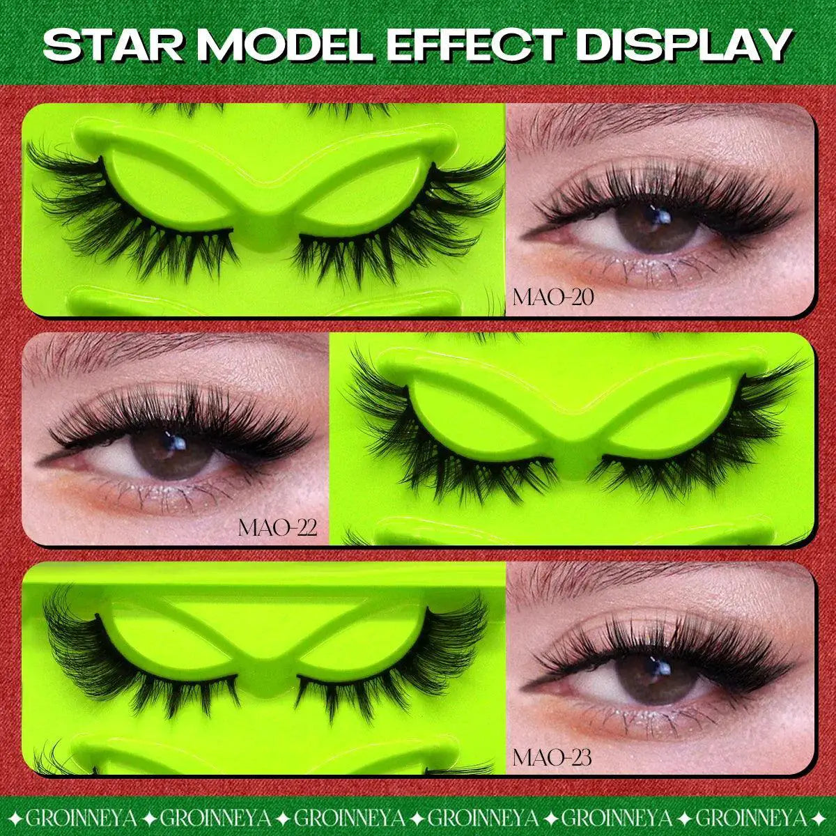 Faux Mink Anime Glam Cat Eye Lashes Set Natural 5 Pairs