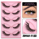Faux Mink Anime Glam Cat Eye Lashes Set Natural 5 Pairs