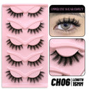 Faux Mink Anime Glam Cat Eye Lashes Set Natural 5 Pairs