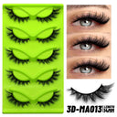Faux Mink Anime Glam Cat Eye Lashes Set Natural 5 Pairs