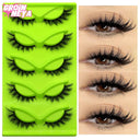 Faux Mink Anime Glam Cat Eye Lashes Set Natural 5 Pairs