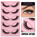 Faux Mink Anime Glam Cat Eye Lashes Set Natural 5 Pairs