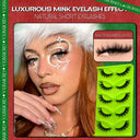 Faux Mink Anime Glam Cat Eye Lashes Set Natural 5 Pairs