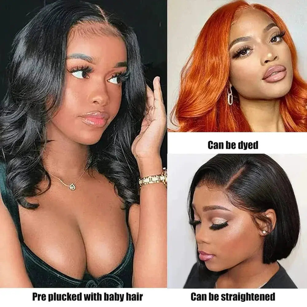 Fayniss Body Wave Bob Wig Premium Human Hair Lace Closure