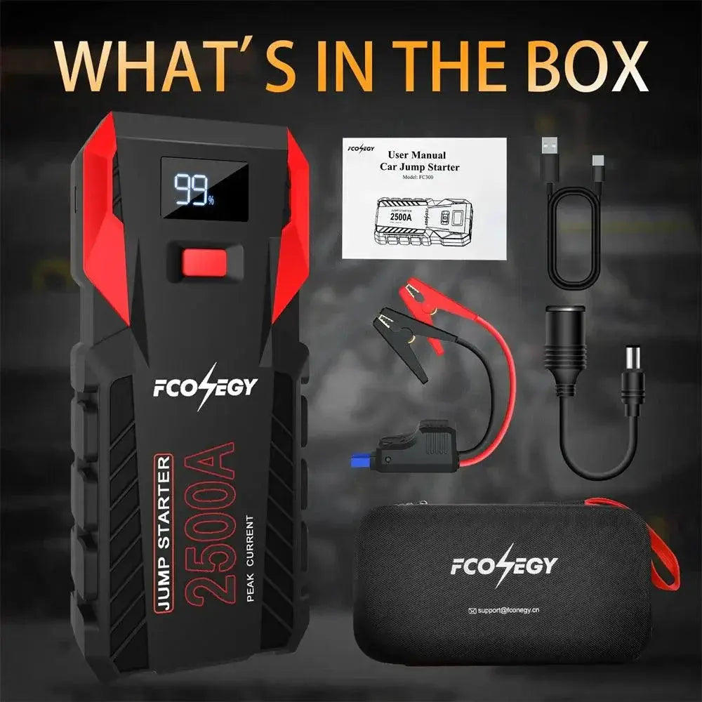 2500A Emergency Car Jump Starter Power Bank Portable