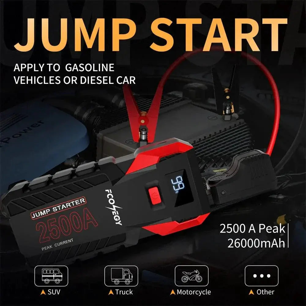 2500A Emergency Car Jump Starter Power Bank Portable