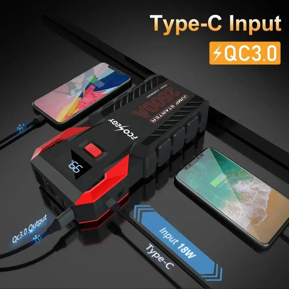 2500A Emergency Car Jump Starter Power Bank Portable