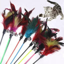 Feather Stick Interactive Cat Toy Engage Train Entertain Cats