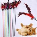 Feather Stick Interactive Cat Toy Engage Train Entertain Cats