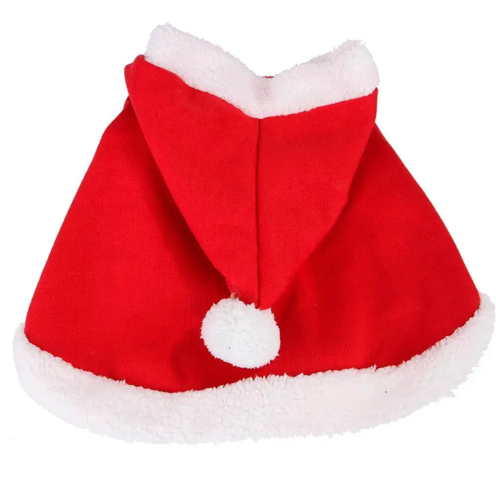 Festive Santa Outfit for Pets with Cloak and Scarf