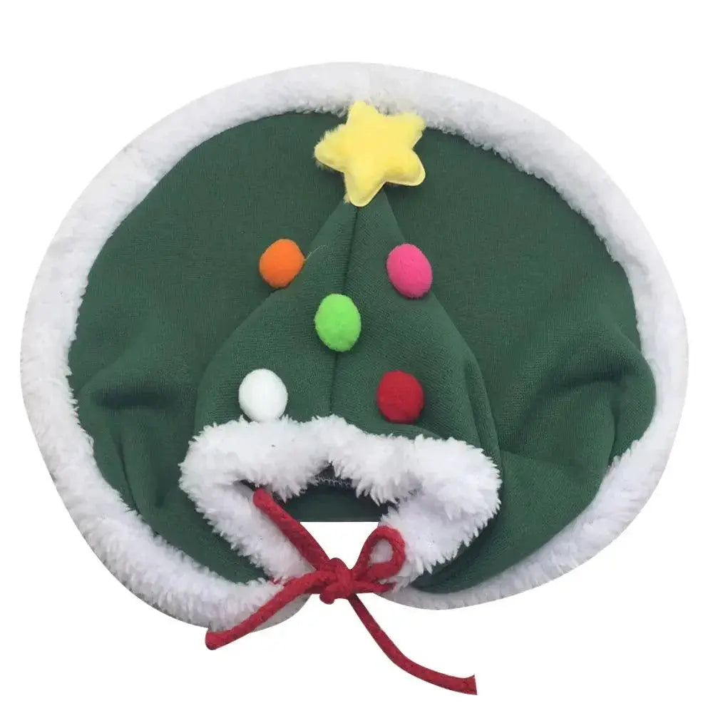 Festive Santa Outfit for Pets with Cloak and Scarf