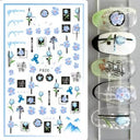 Festive Santa & Snowman Nail Art Stickers for Manicures