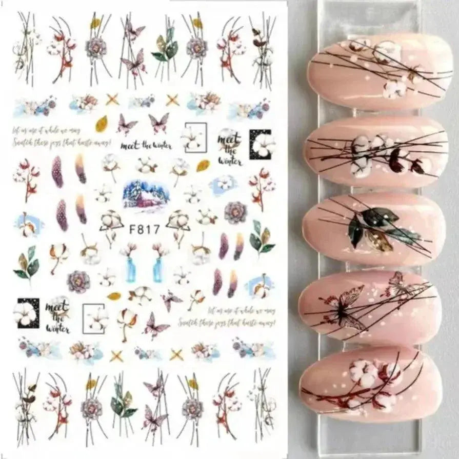 Festive Santa And Snowman Nail Art Stickers For Manicures