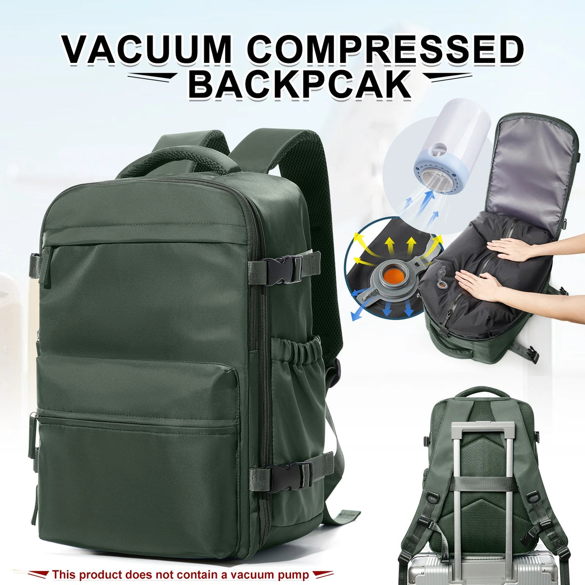 Fewchor Expandable Travel Cabin Backpack — product view 12