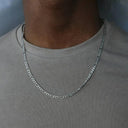 Figaro Chain Necklace Punk Silver Stainless Steel Hip Hop Jewelry