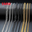 Figaro Chain Necklace Punk Silver Stainless Steel Hip Hop Jewelry