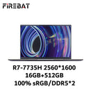 FIREBAT U6 New 16 Inch Laptop Ryzen 7 7735H 120Hz Slim