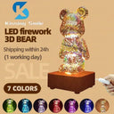 Firework Bear 3D Night Light Projector Color Changing Lamp
