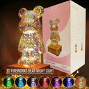 Firework Bear 3D Night Light Projector Color Changing Lamp