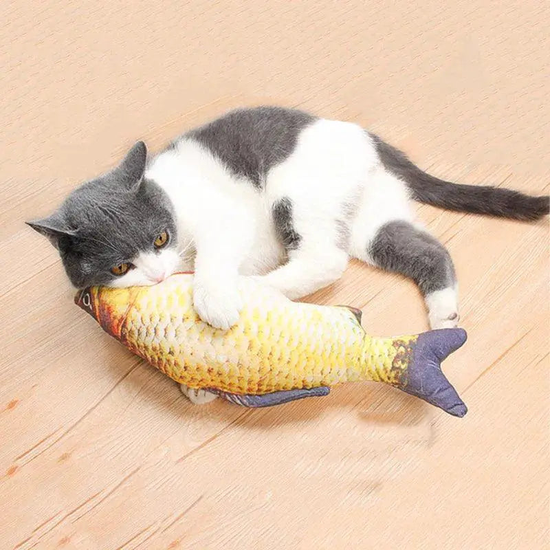 Fish Plush Cat Toy Interactive Chew Pillow For Cats