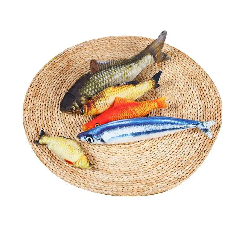 Fish Plush Cat Toy Interactive Chew Pillow For Cats