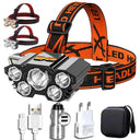 Five Head Headlamp For Outdoor Adventures With LED Lights