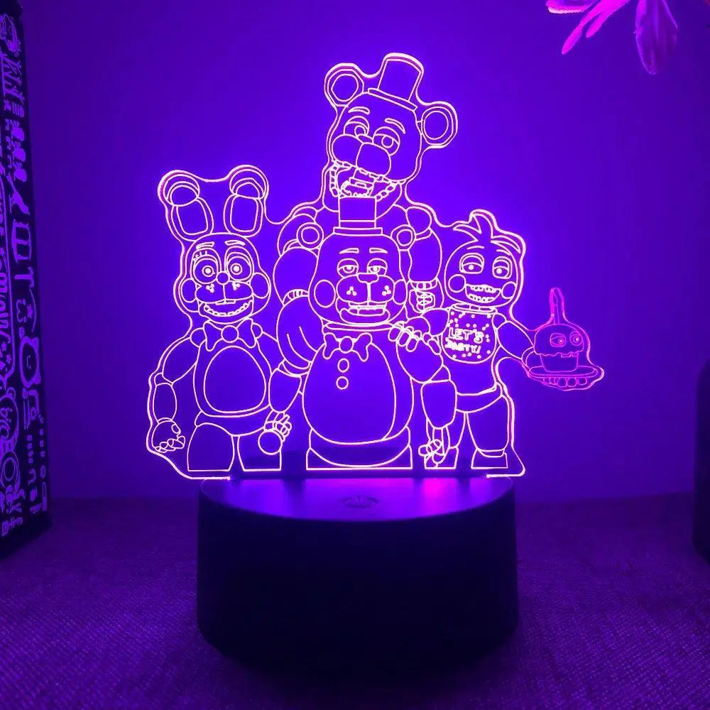 Five Nights Game 3D Illusion LED Night Light Bedroom Decor