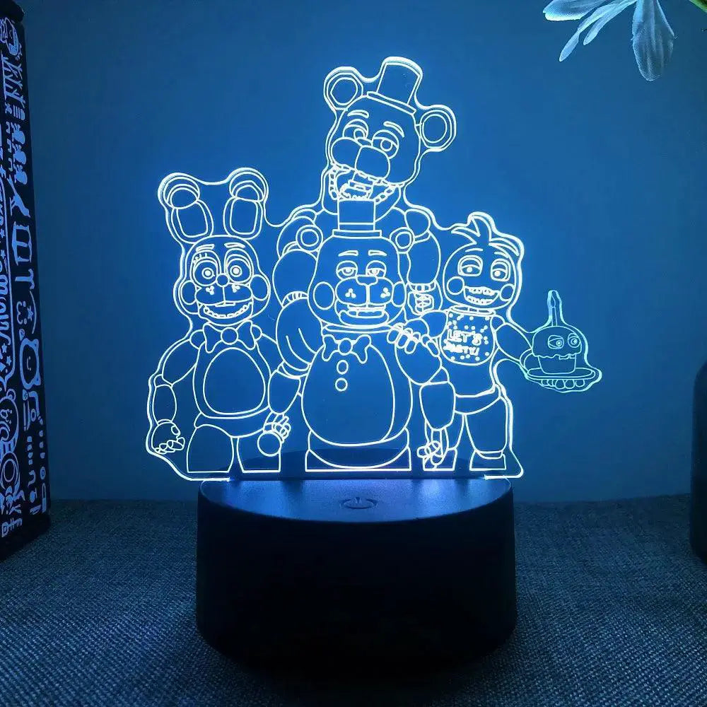 Five Nights Game 3D Illusion LED Night Light Bedroom Decor