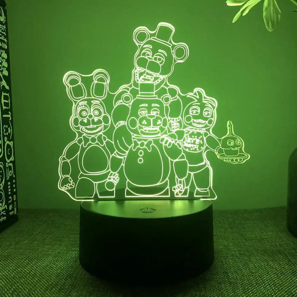 Five Nights Game 3D Illusion LED Night Light Bedroom Decor
