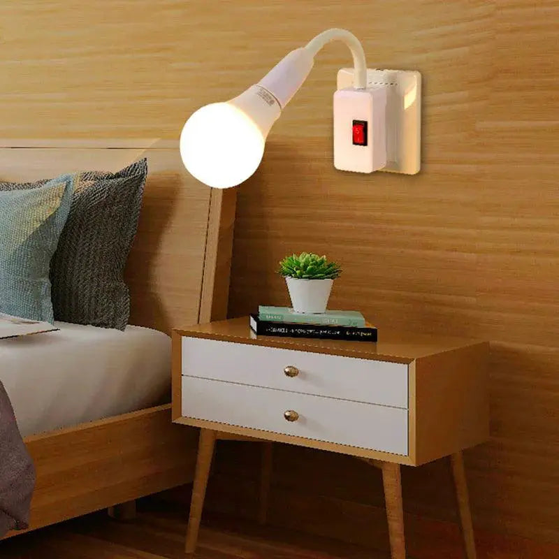 Flexible E27 Bulb Holder Converter With Switch Upgrade - OurLum.com