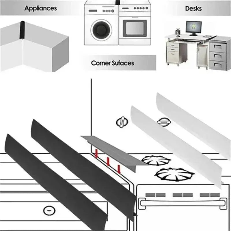Stove Counter Gap Cover Flexible Silicone for Kitchen Use