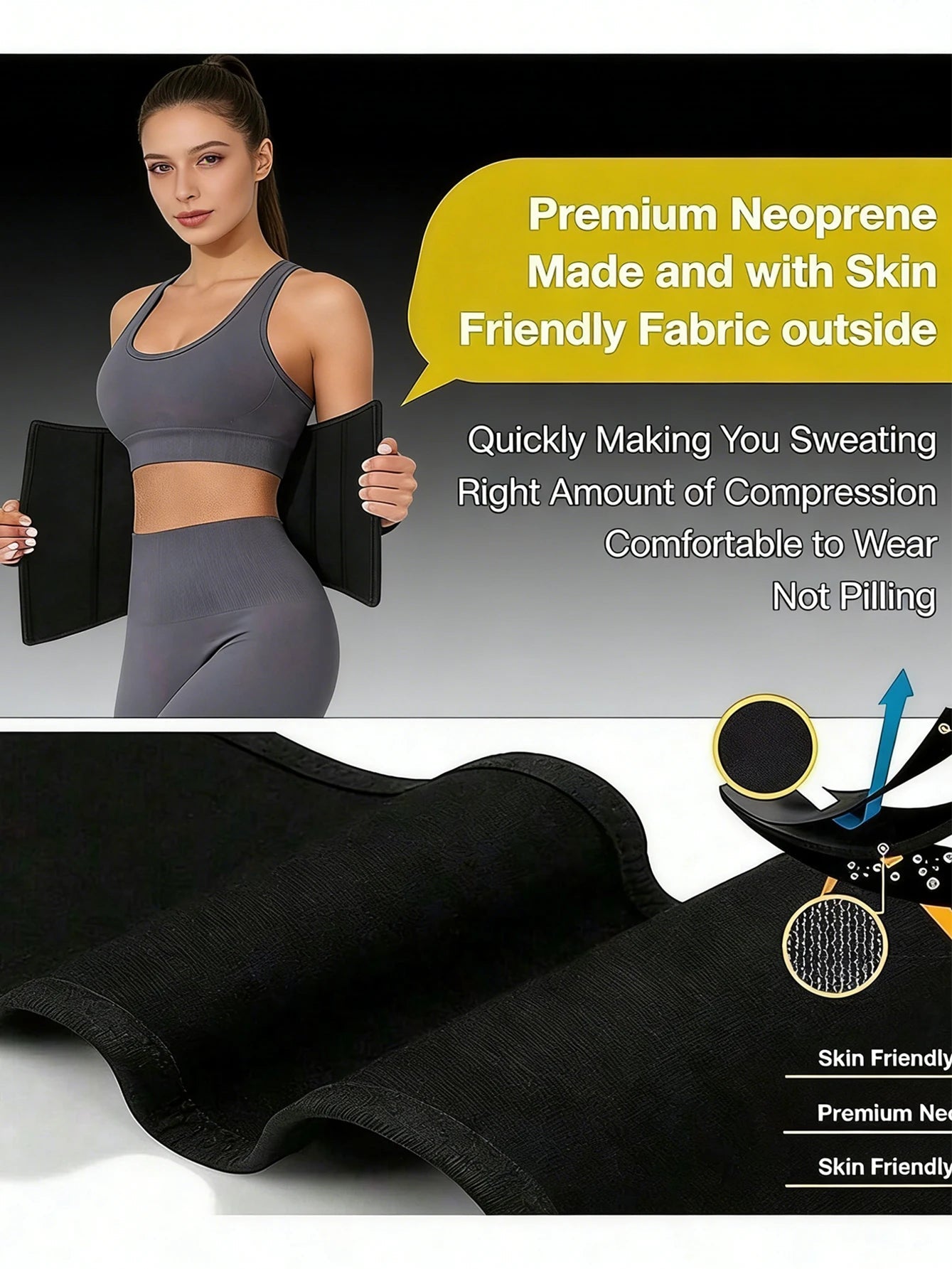 FlexiFit Waist Trainer Cincher Belt And Waist Trimmer - Workout And Sauna Sweats