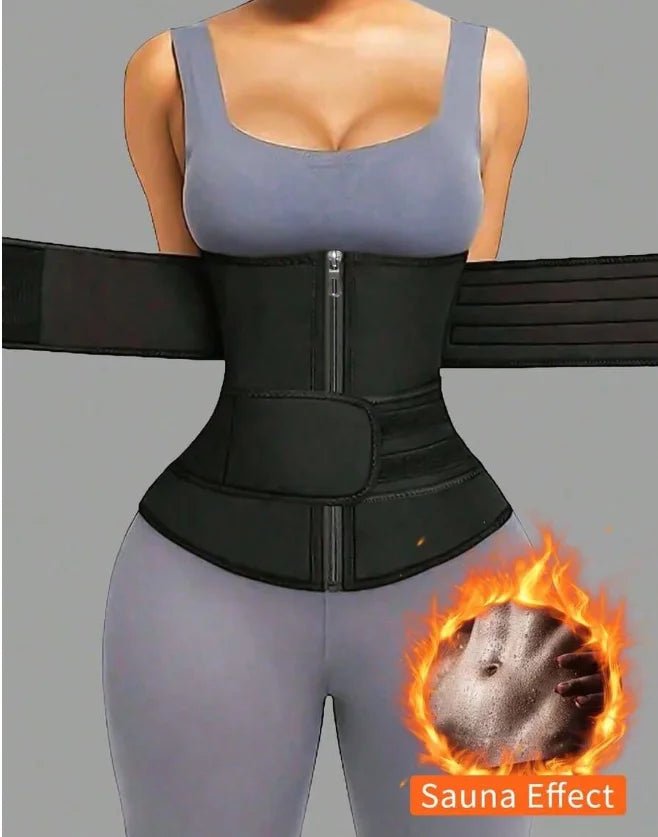 FlexiFit Waist Trainer Cincher Belt And Waist Trimmer - Workout And Sauna Sweats