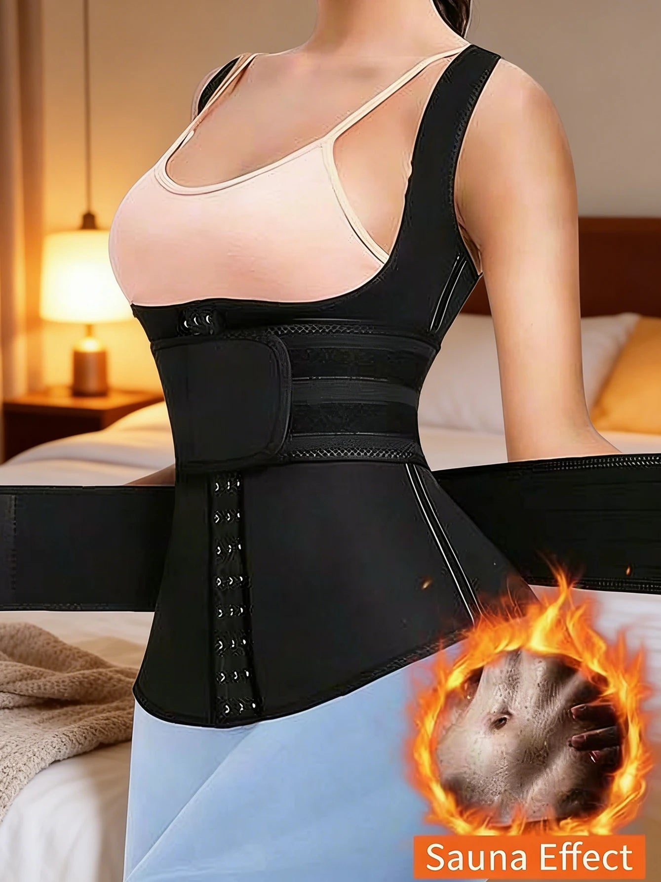 FlexiFit Waist Trainer Cincher Belt And Waist Trimmer - Workout And Sauna Sweats