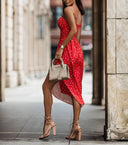 Floral Backless Midi Dress: Beachwear Chic Fashion Statement