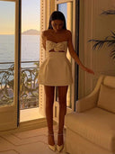 Floral Backless Mini Dress Elegant Clubwear for Women