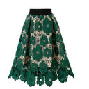 Floral Embroidered Black Skirt Elegant Women's Fashion Piece