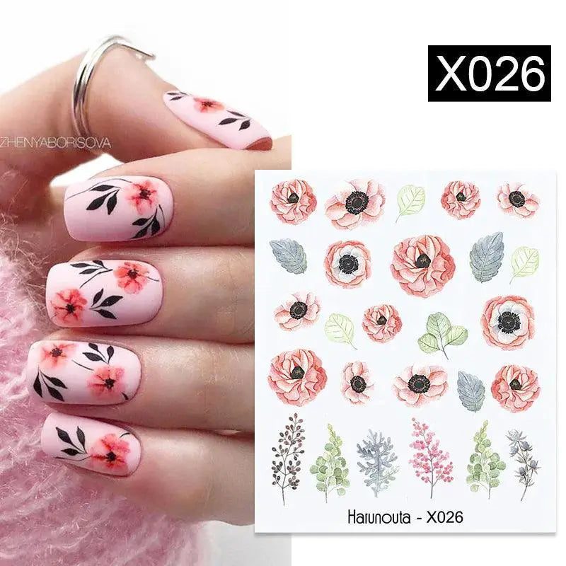 Floral Geometric Nail Art Water Decals Easy Nail Transfer