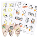 Floral Geometric Nail Art Water Decals Easy Nail Transfer