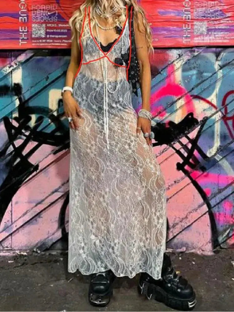 Floral Lace Slip Dress for Beach Parties and Club Nights