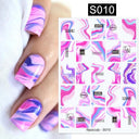 Floral Marble 3D Nail Stickers Spring Manicure Decals Set