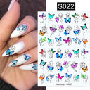 Floral Marble 3D Nail Stickers Spring Manicure Decals Set