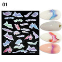 Floral Marble 3D Nail Stickers Spring Manicure Decals Set