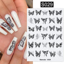 Floral Marble 3D Nail Stickers Spring Manicure Decals Set