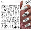 Floral Marble 3D Nail Stickers Spring Manicure Decals Set