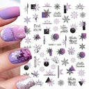 Floral Marble 3D Nail Stickers Spring Manicure Decals Set