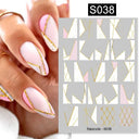Floral Marble 3D Nail Stickers Spring Manicure Decals Set