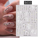 Floral Marble 3D Nail Stickers Spring Manicure Decals Set
