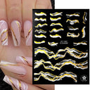 Floral Marble 3D Nail Stickers Spring Manicure Decals Set